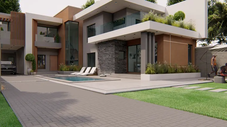 Moradia moderna com piscina construída pela BRG GROUP